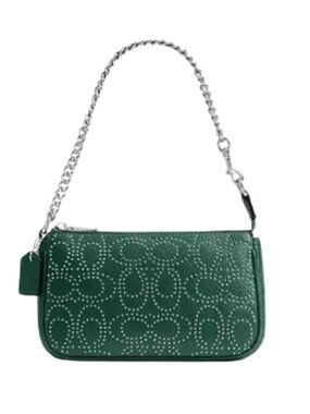 Coach NOLITA 19 WITH SIGNATURE RIVETS Emerald Green EUC